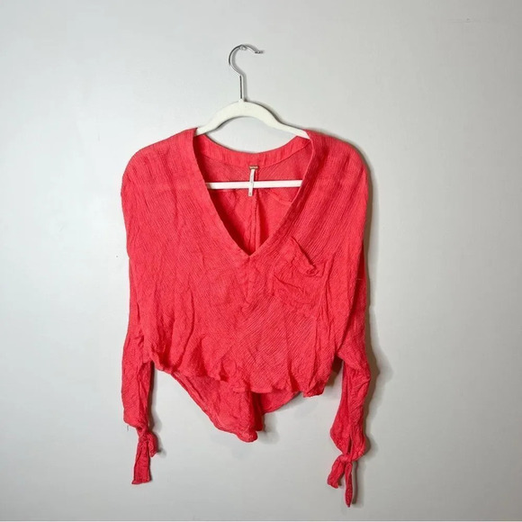 Free People Morning Red Dolman Sleeve Top - Picture 3 of 8